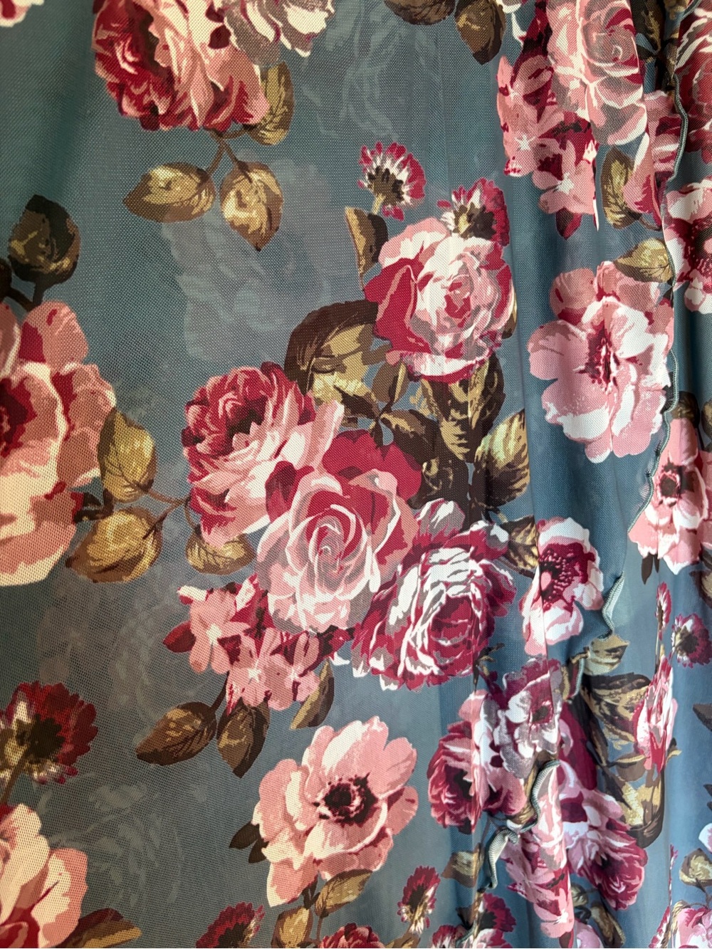 Cottagecore Floral Maxi Skirt in Slate Blue - Picture 4 of 6